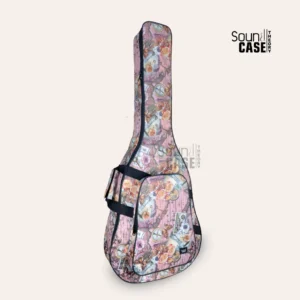 Tas (Softcase) Gitar Akustik Jumbo – Motif Kompas Pink